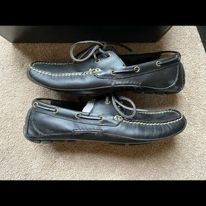 Mens Size 9.5 Black Polo Ralph Lauren Roderick Leather Driving Mocs